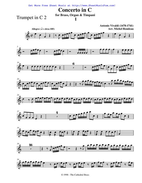 Concerto For Two Trumpets In C Major RV537  - Antonio Vivaldi - Score And Parts - Trumpets In Bb, C
